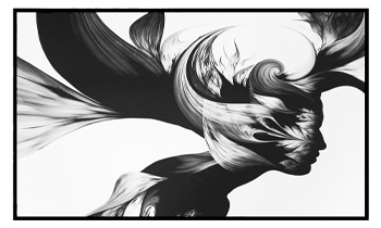Black and white framed canvas print