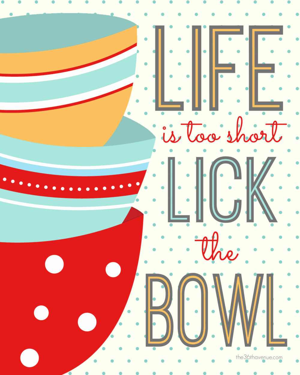 Image of bowls and text about baking in the kitchen