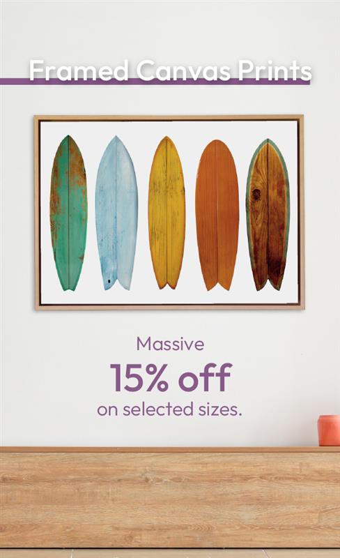 Framed Canvas Print - 15% off